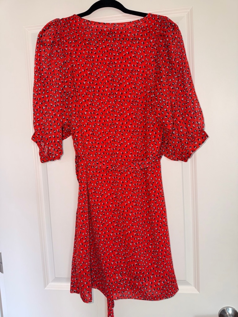 French Connection Women’s Red Printed Belted Dress size US 6 - Picture 5 of 7